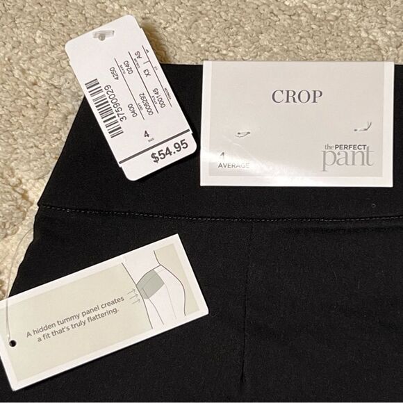 CHRISTOPHER & BANKS Signature Slimming Black Pull On Cropped Pants - Size 4 - Picture 6 of 7